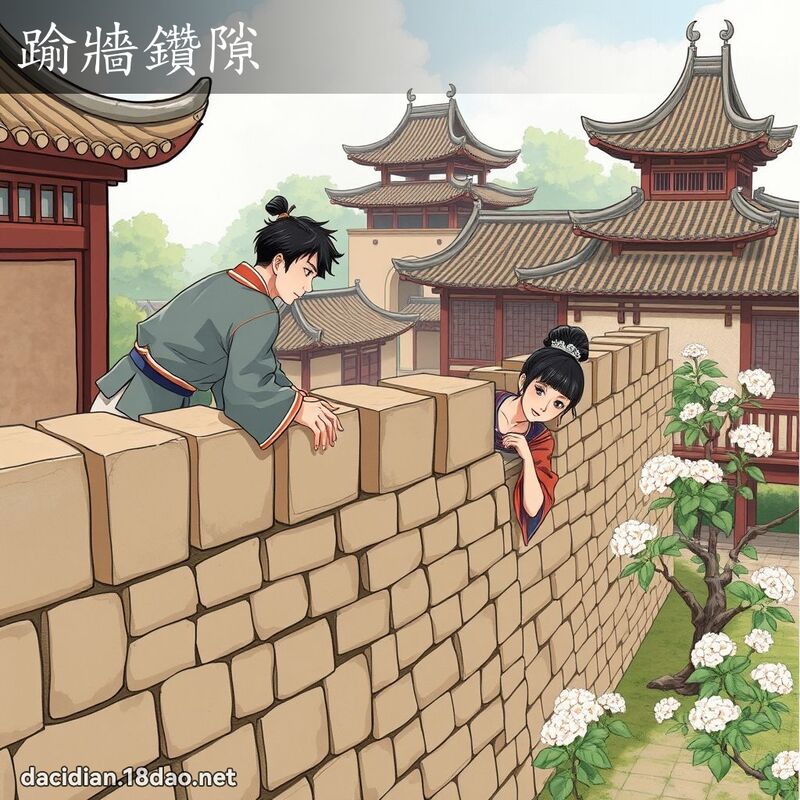 踰牆鑽隙 - 國語大辭典配圖