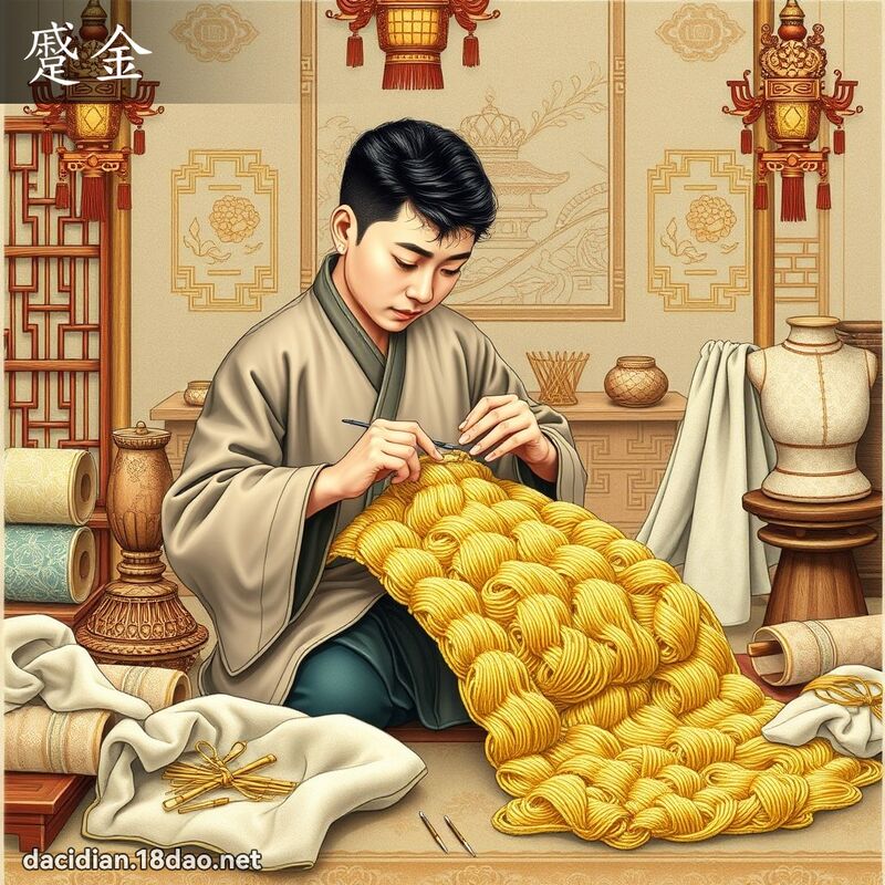 蹙金 - 国语大辞典配图