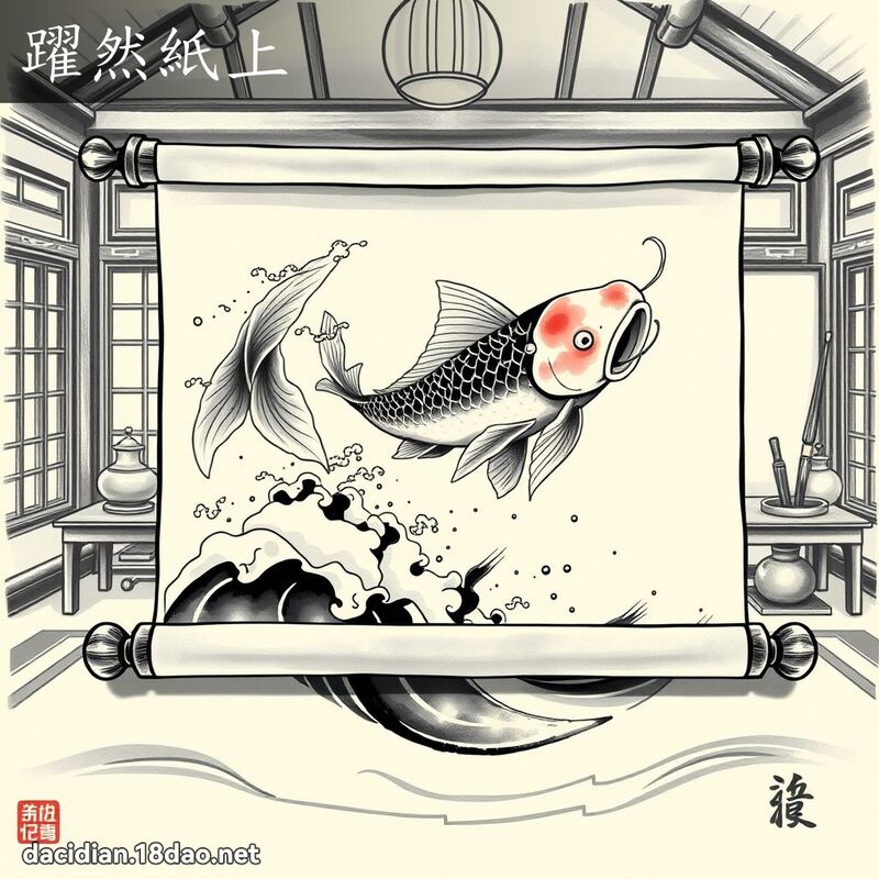 跃然纸上 - 国语大辞典配图