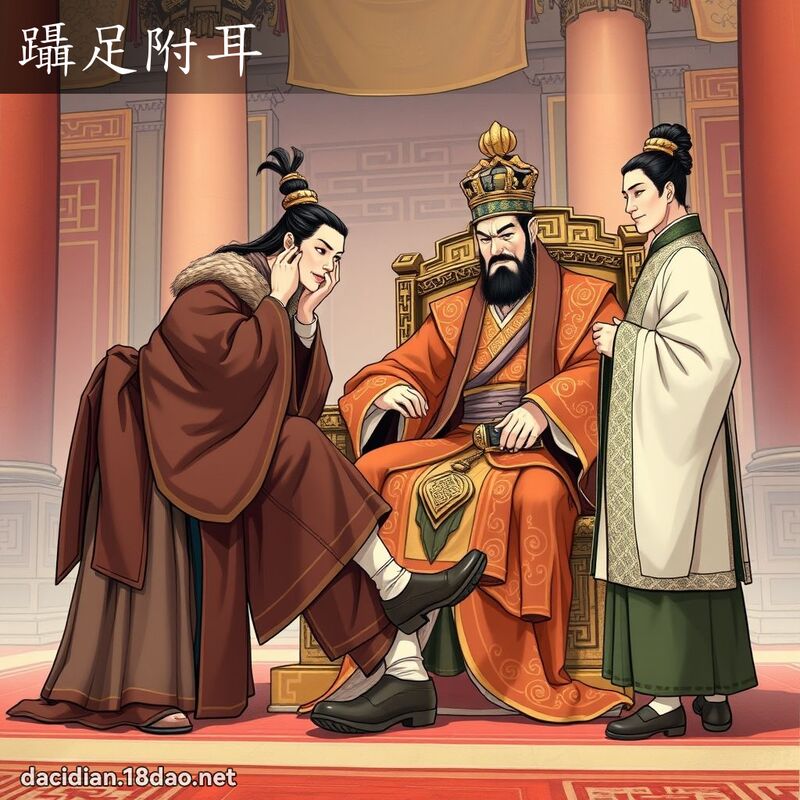 躡足附耳 - 国语大辞典配图