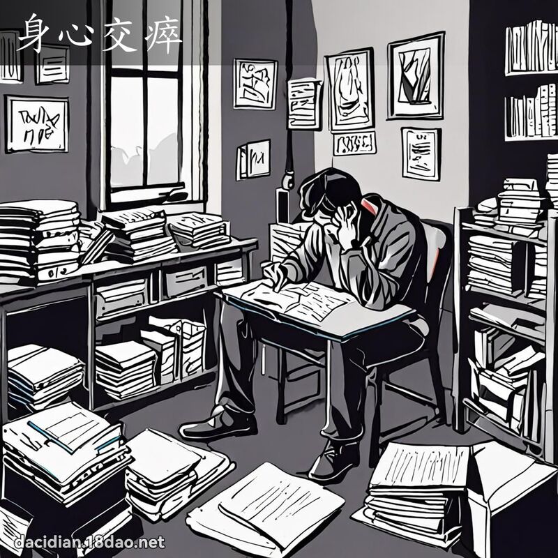 身心交瘁 - 國語大辭典配圖