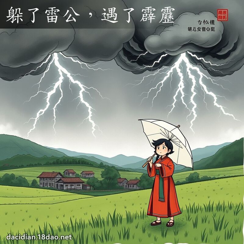 躲了雷公，遇了霹靂 - 國語大辭典配圖