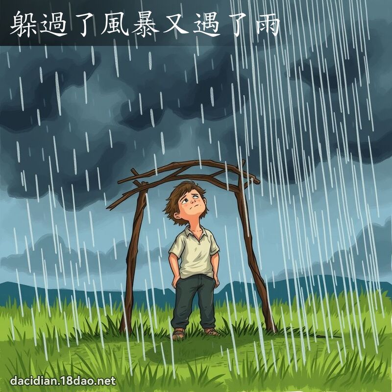 躲過了風暴又遇了雨 - 國語大辭典配圖