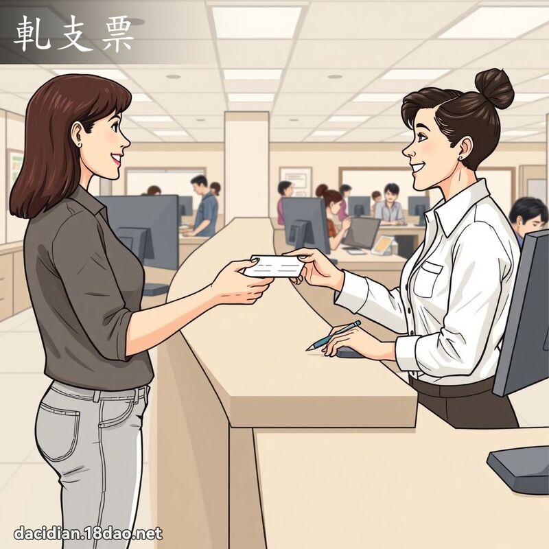 轧支票 - 国语大辞典配图