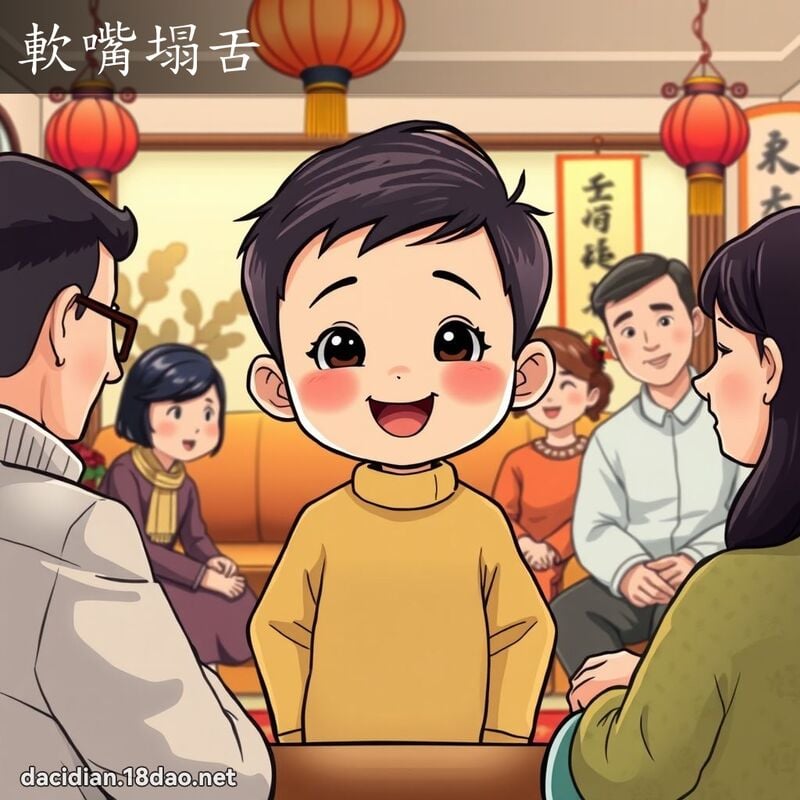 软嘴塌舌 - 国语大辞典配图