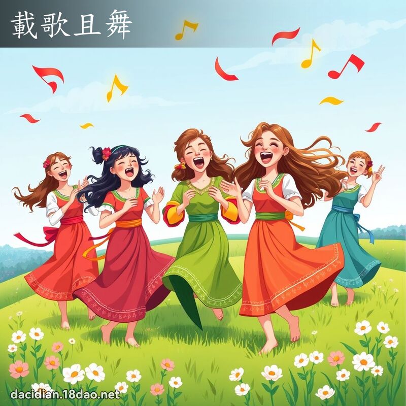 载歌且舞 - 国语大辞典配图
