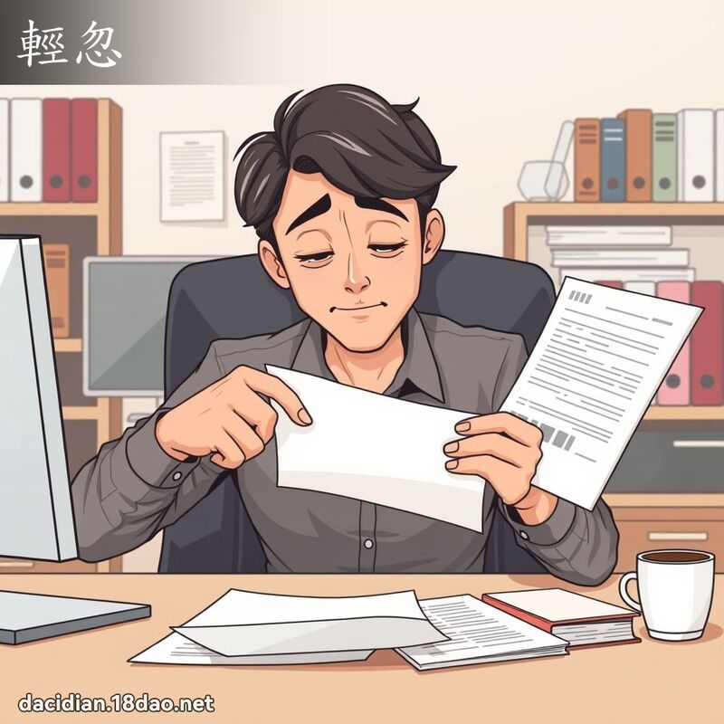 輕忽 - 國語大辭典配圖