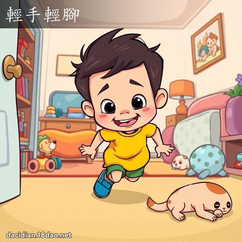 轻手轻脚 - 国语大辞典配图