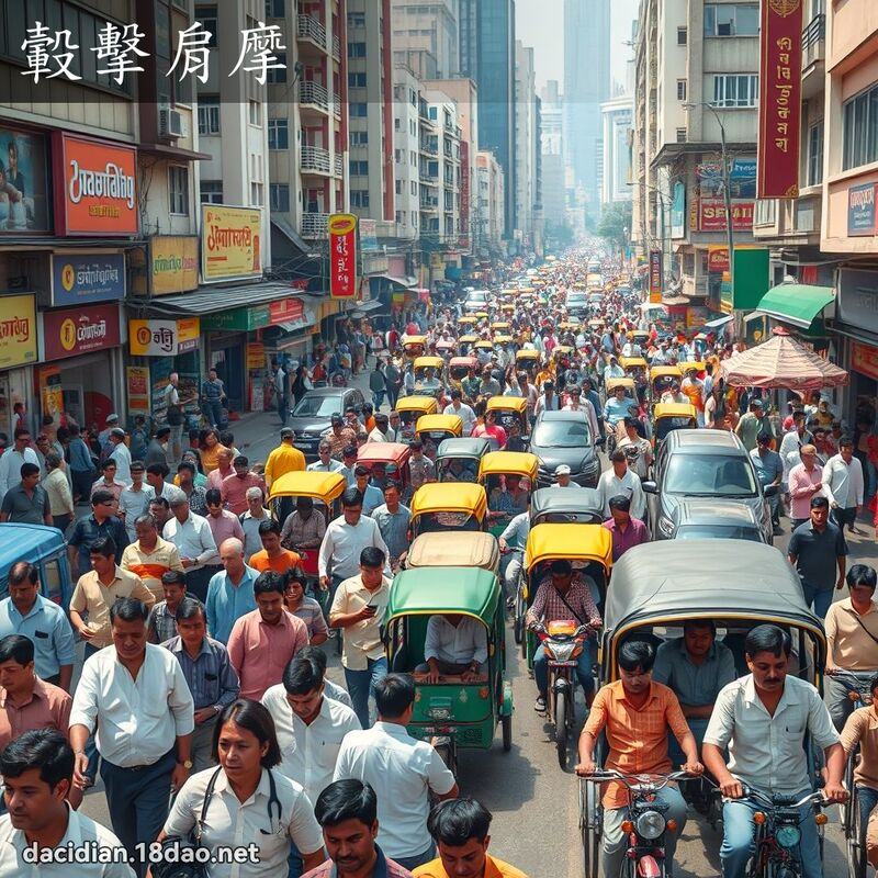 轂擊肩摩 - 國語大辭典配圖