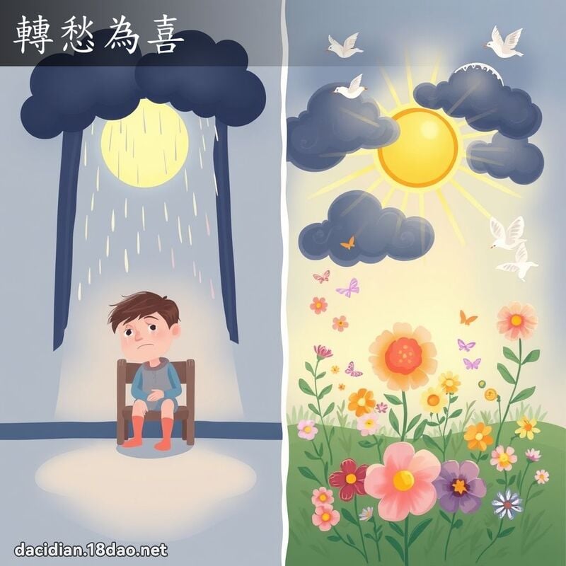 转愁为喜 - 国语大辞典配图