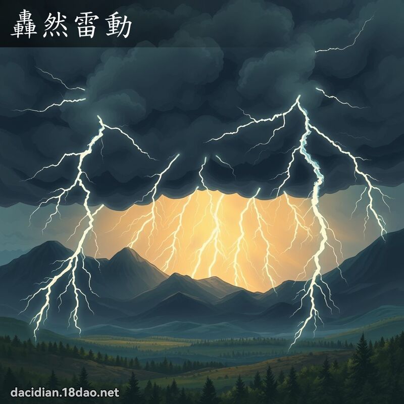 轟然雷動 - 國語大辭典配圖