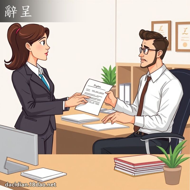 辭呈 - 國語大辭典配圖