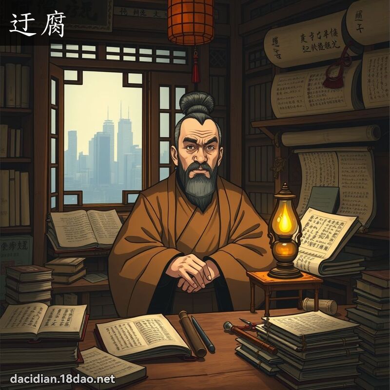 迂腐 - 國語大辭典配圖