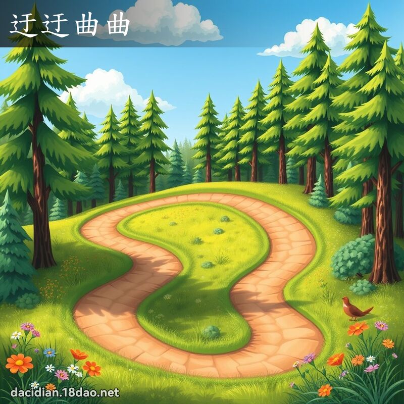 迂迂曲曲 - 国语大辞典配图
