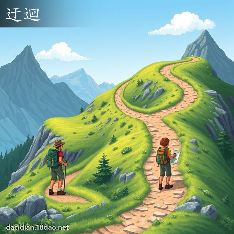 迂迴 - 國語大辭典配圖