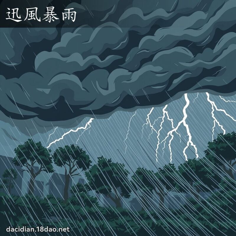 迅风暴雨 - 国语大辞典配图