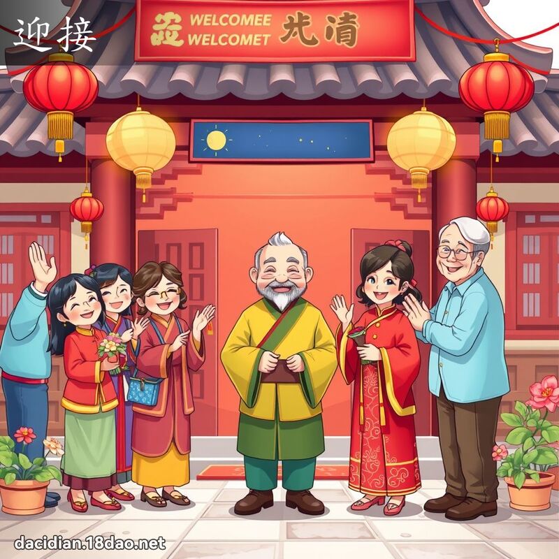 迎接 - 国语大辞典配图