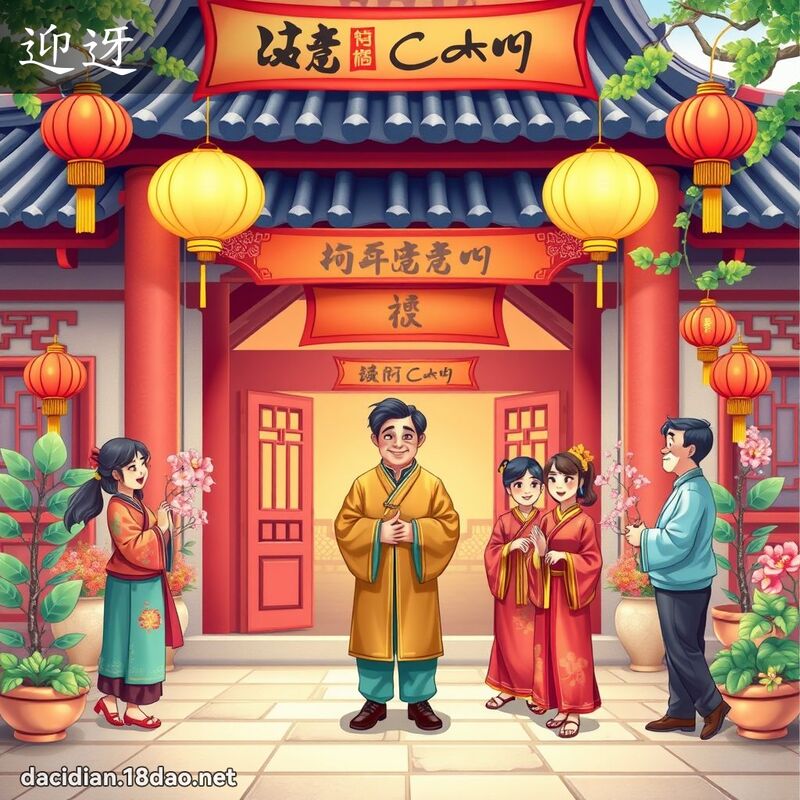 迎迓 - 國語大辭典配圖
