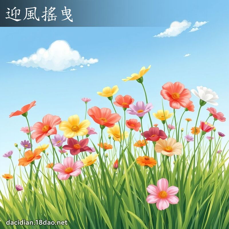 迎风摇曳 - 国语大辞典配图