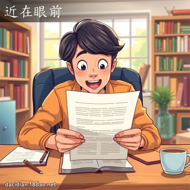 近在眼前 - 国语大辞典配图
