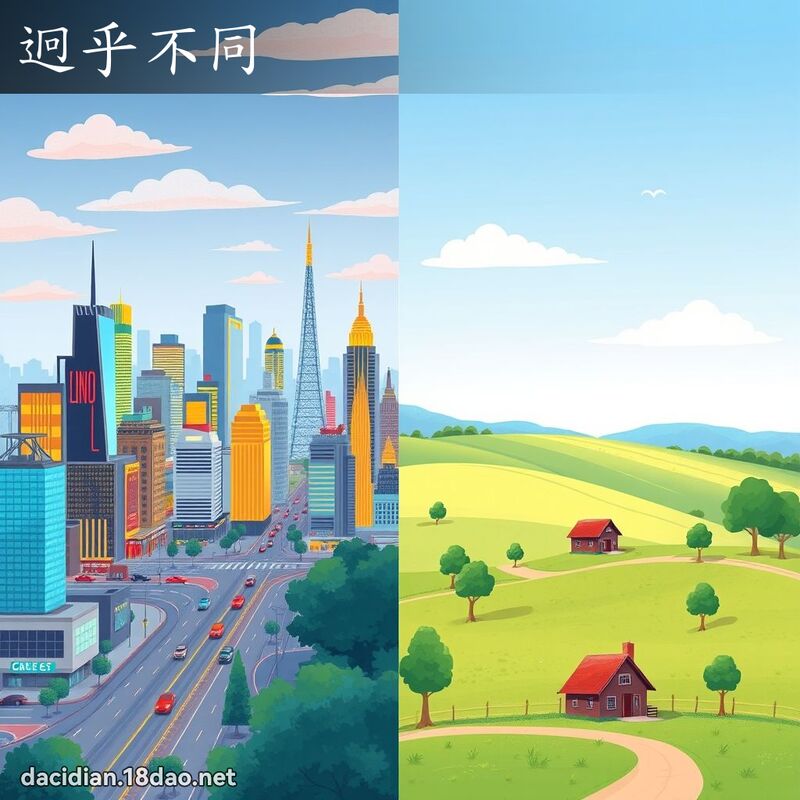迥乎不同 - 国语大辞典配图