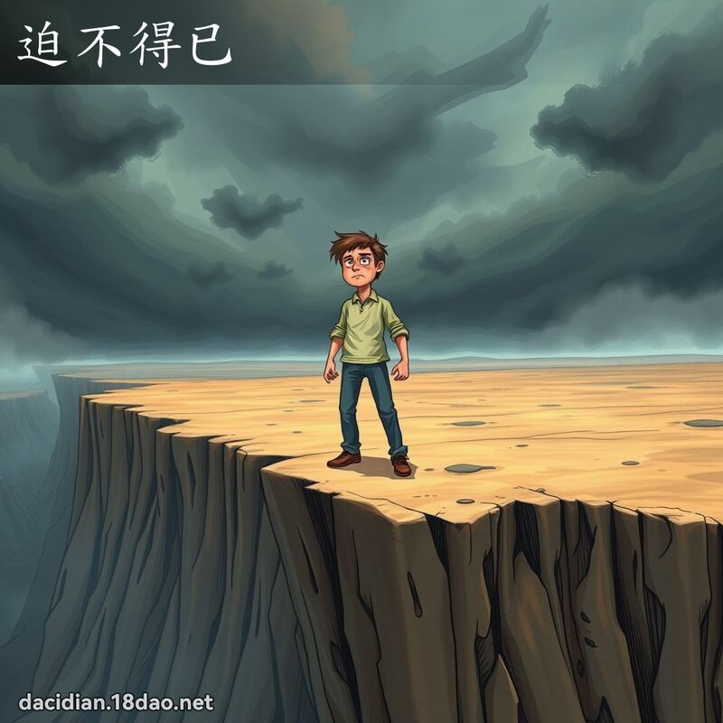 迫不得已 - 国语大辞典配图
