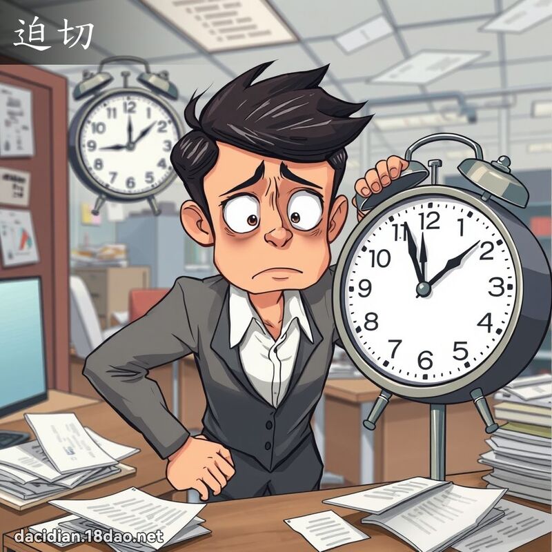 迫切 - 国语大辞典配图