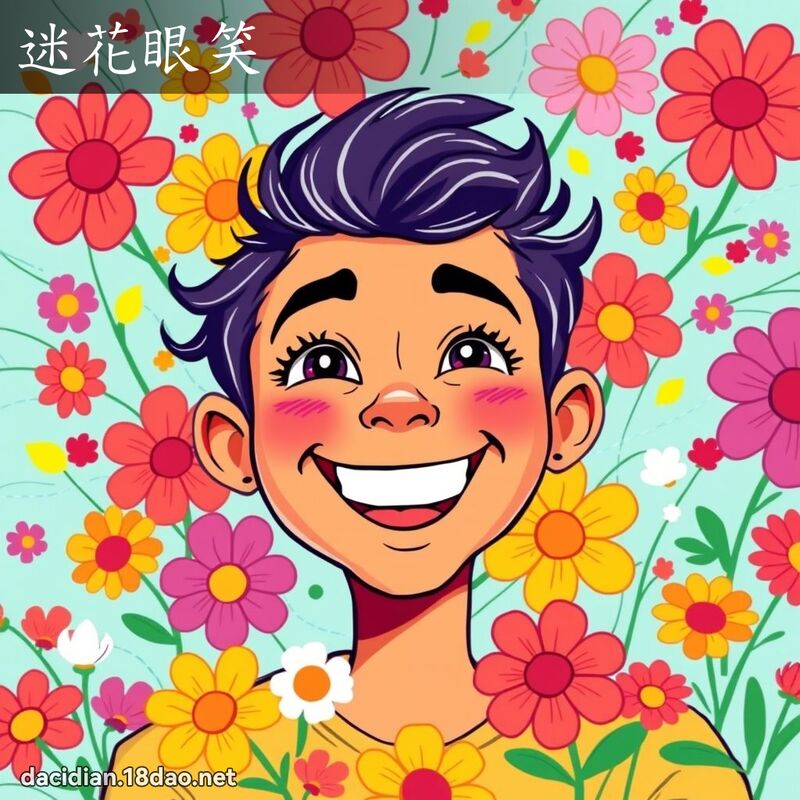 迷花眼笑 - 國語大辭典配圖