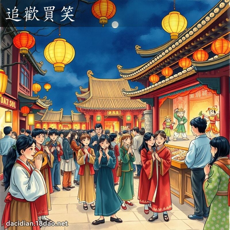 追歡買笑 - 國語大辭典配圖