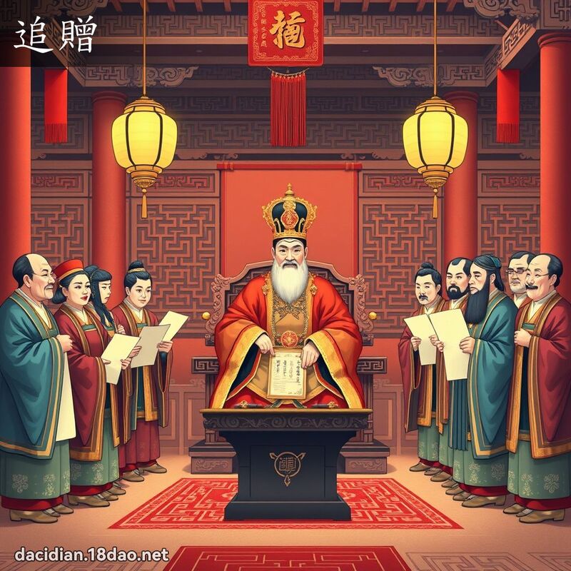 追贈 - 國語大辭典配圖
