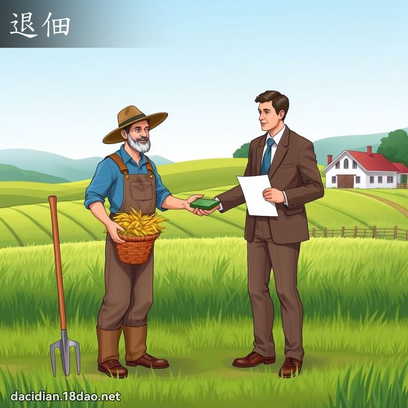 退佃 - 國語大辭典配圖