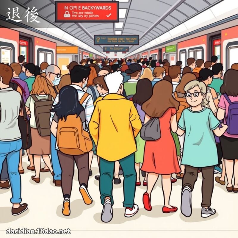 退后 - 国语大辞典配图