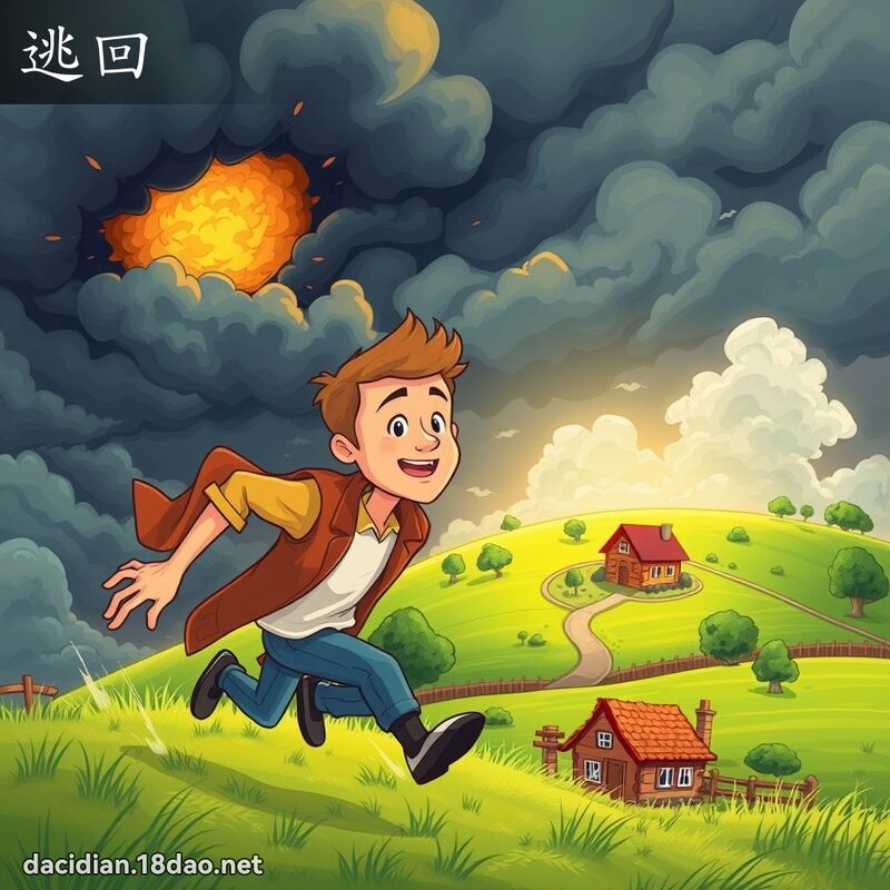 逃回 - 国语大辞典配图