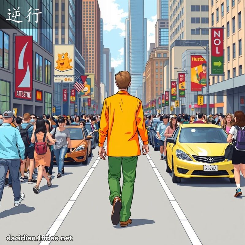 逆行 - 國語大辭典配圖