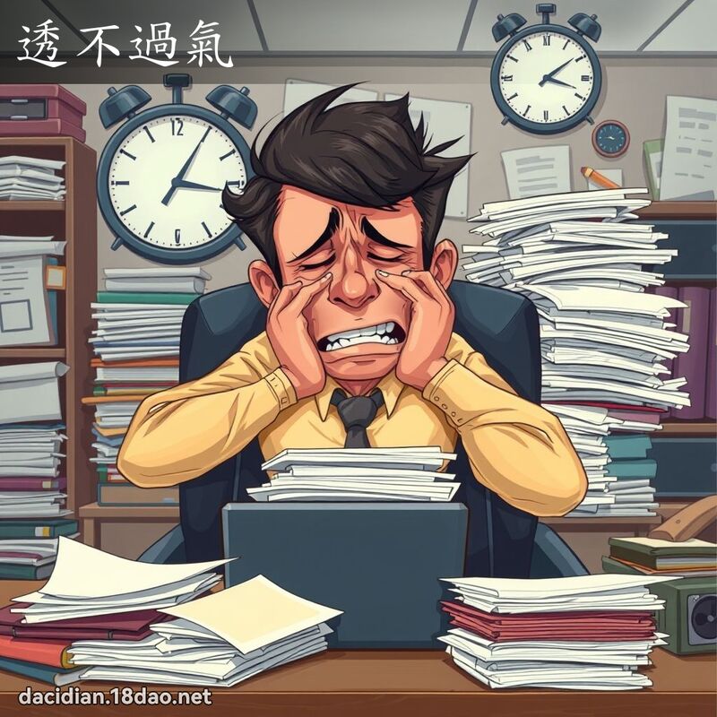 透不过气 - 国语大辞典配图