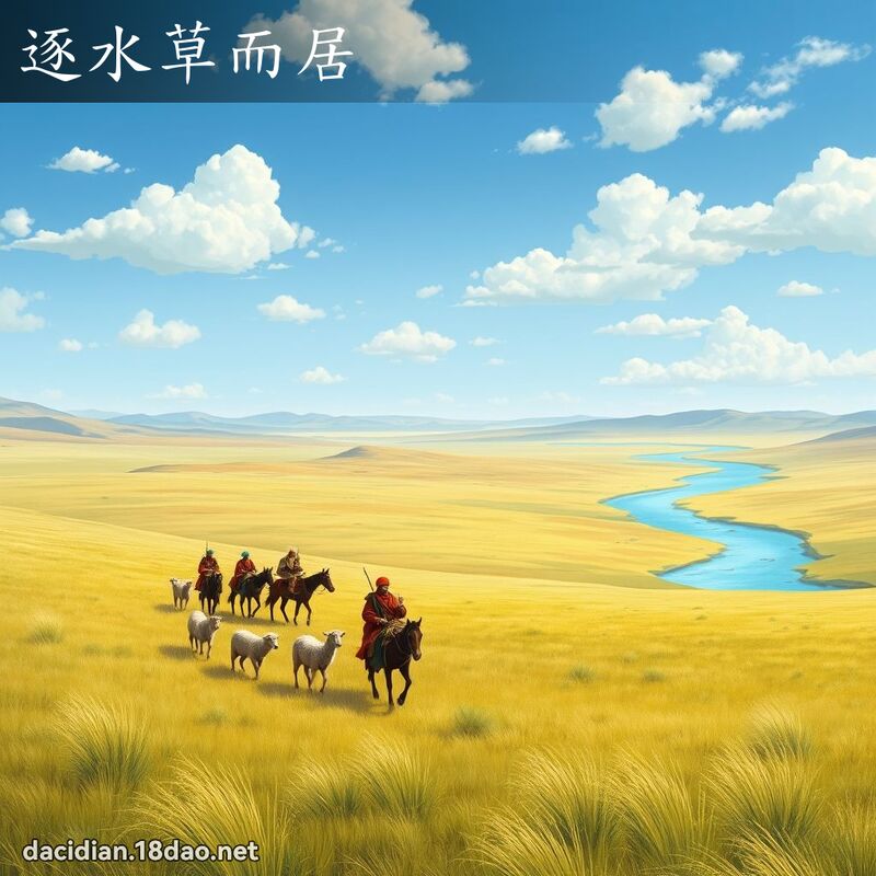 逐水草而居 - 國語大辭典配圖