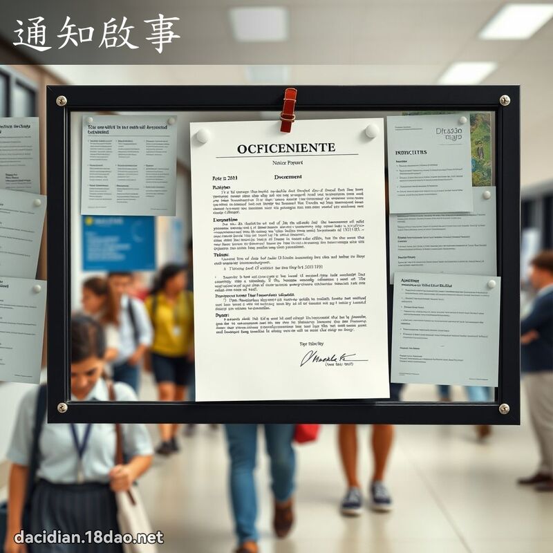 通知啟事 - 國語大辭典配圖