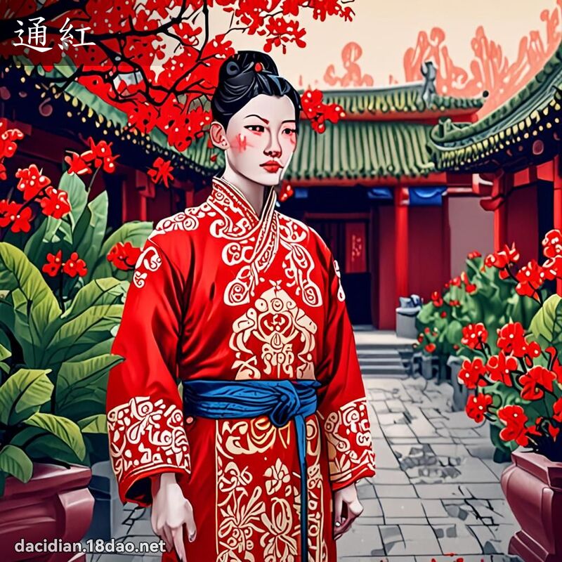 通紅 - 國語大辭典配圖
