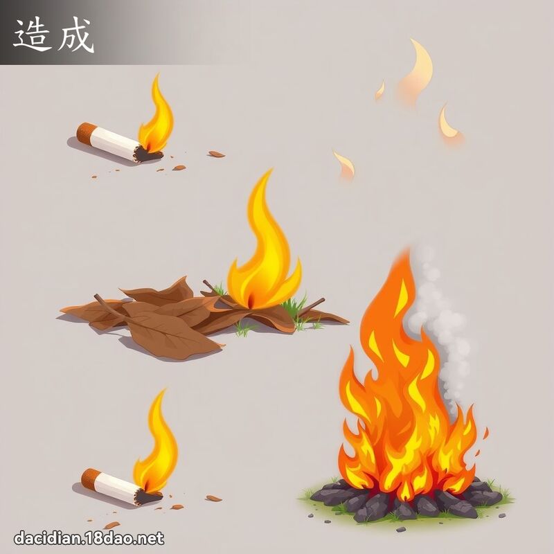 造成 - 國語大辭典配圖