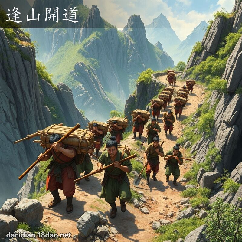 逢山开道 - 国语大辞典配图