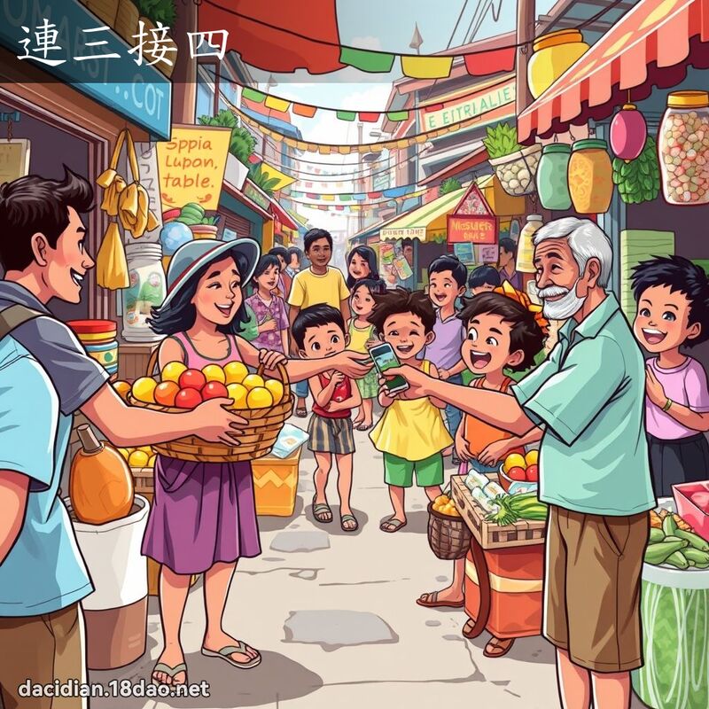 连三接四 - 国语大辞典配图