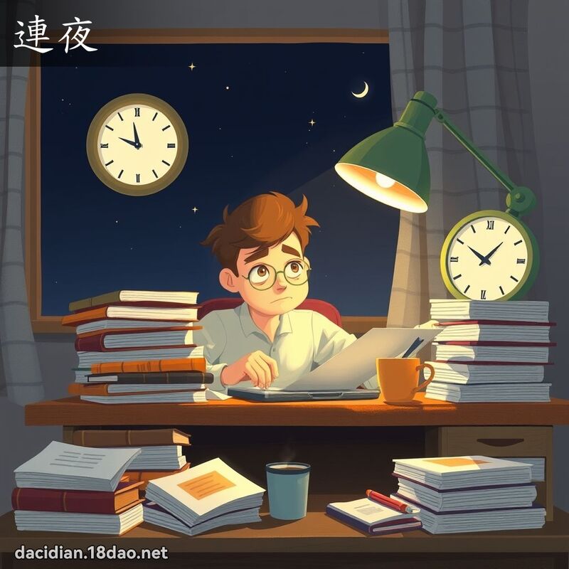 連夜 - 國語大辭典配圖