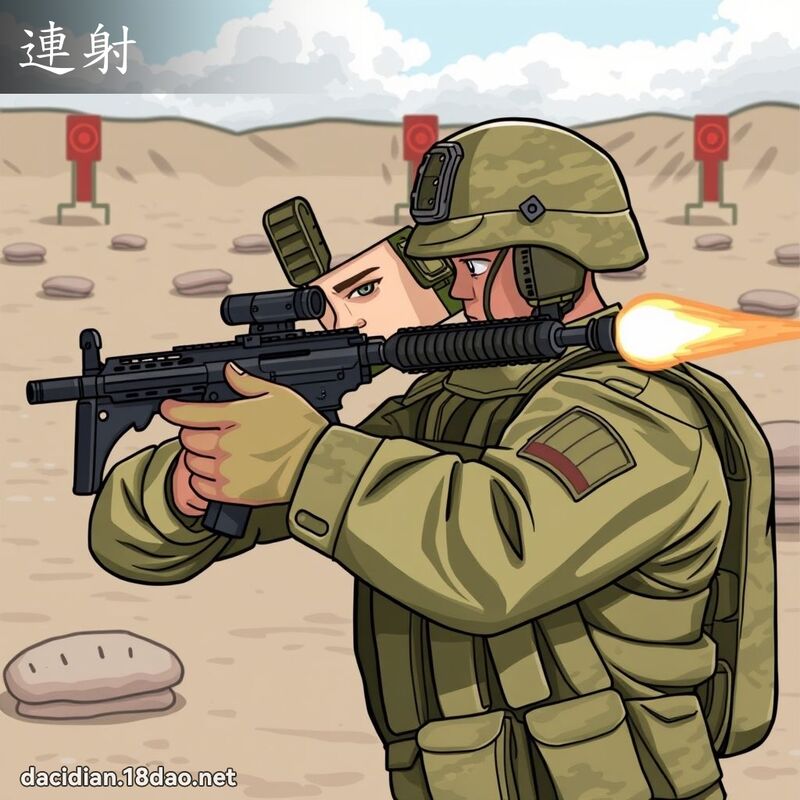 連射 - 國語大辭典配圖