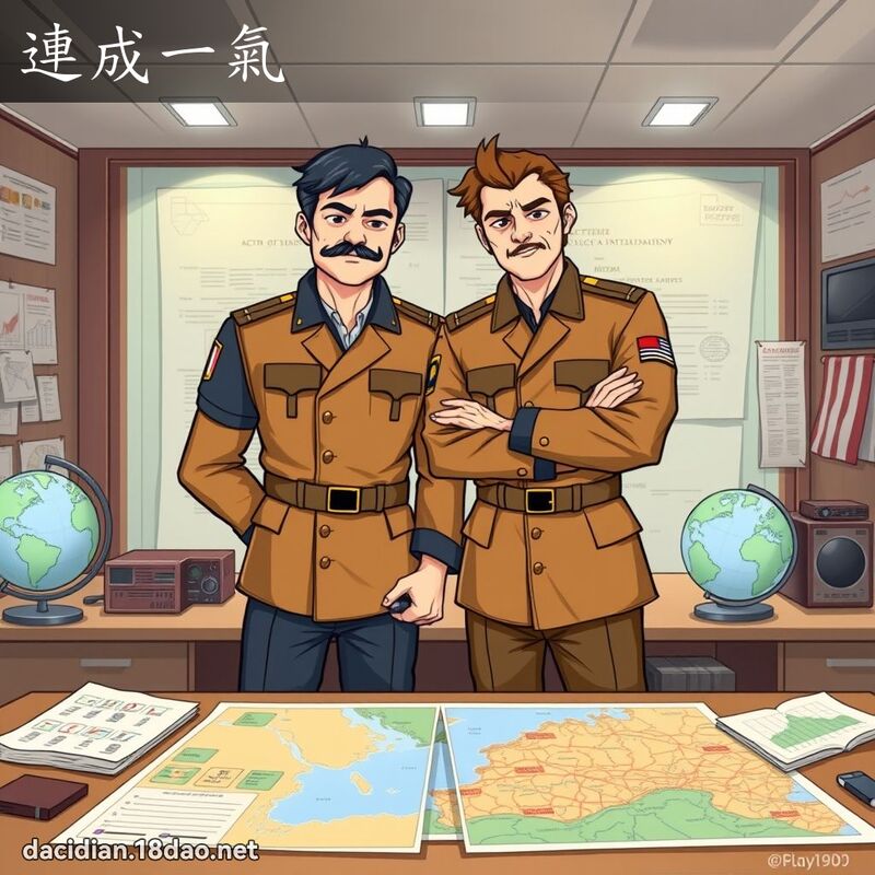 連成一氣 - 國語大辭典配圖