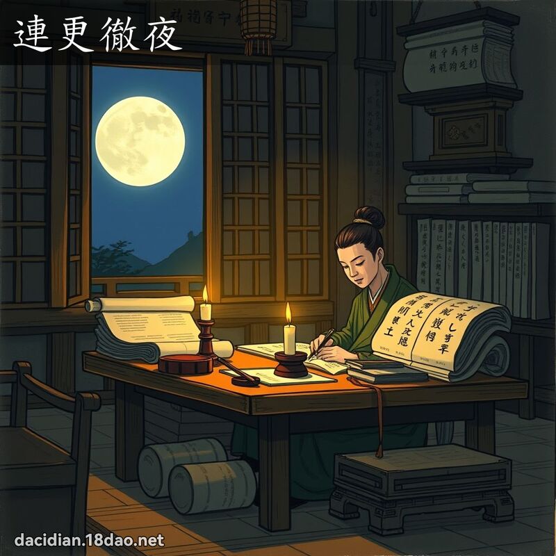 連更徹夜 - 國語大辭典配圖