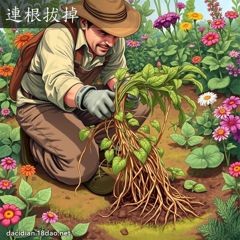連根拔掉 - 國語大辭典配圖