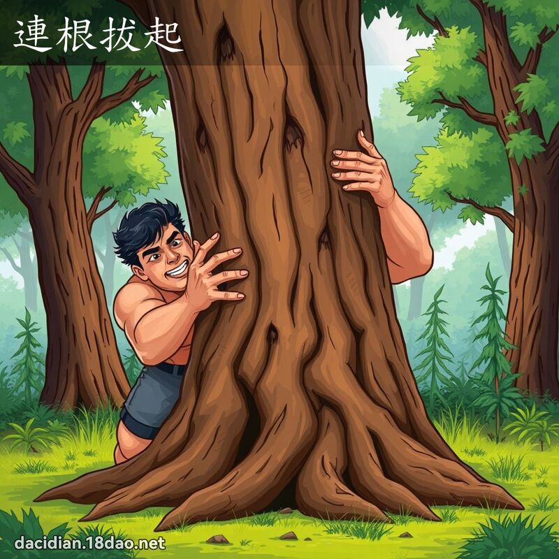連根拔起 - 國語大辭典配圖