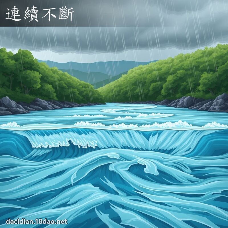 連續不斷 - 國語大辭典配圖