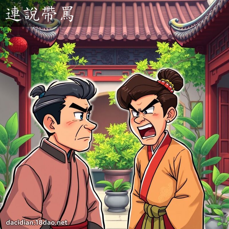 连说带骂 - 国语大辞典配图