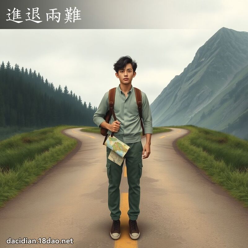 進退兩難 - 國語大辭典配圖